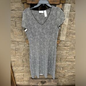 Liz Claiborne Print Sleeve Slit Midi Dress